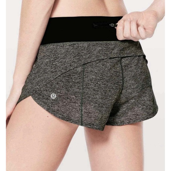 Lululemon Speed Up Shorts Women's size 6 Gray Black Athleisure Workout Gym - Picture 1 of 9
